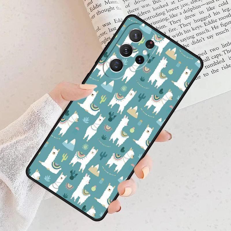 Llama Alpaca Pattern Phone Case For Samsung Galaxy S25 S23 S30 S21 S20 FE S24 S22 Note 10 20 S8 Plus Ultra Lite