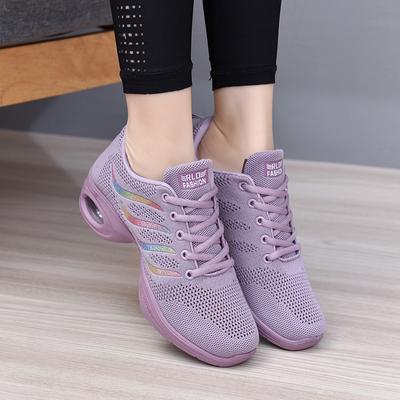 Dance Shoes Woman Ladies Modern Soft Outsole Jazz Sneakers Mesh Breathable Lightweight Female Dancing Fitness Shoes