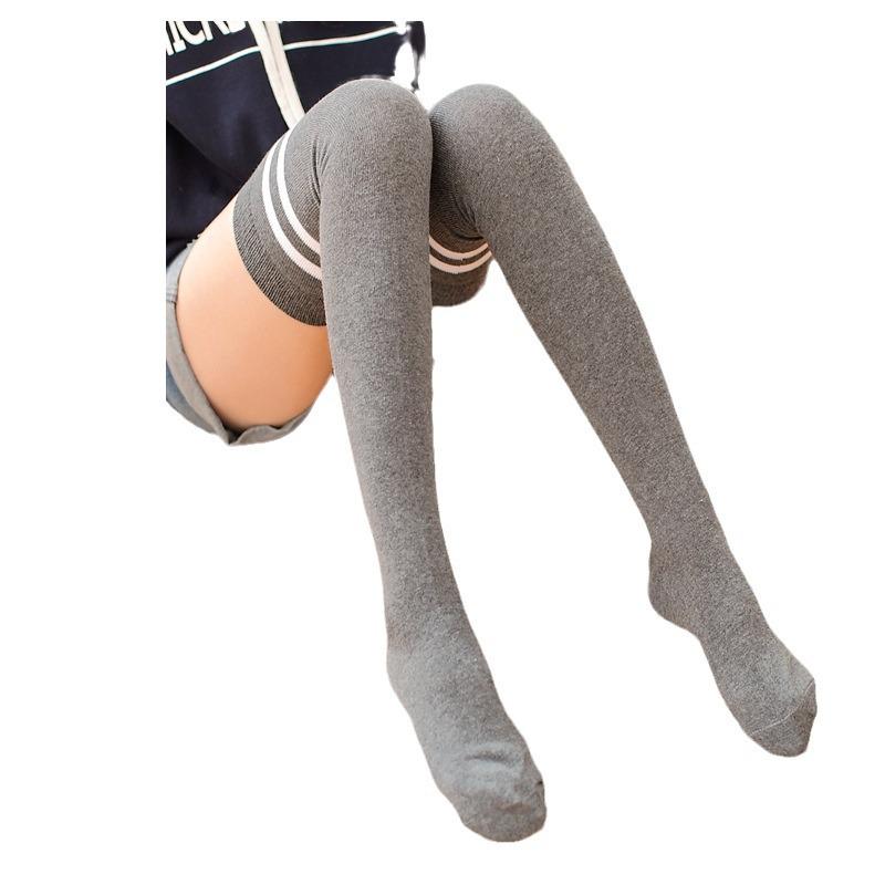 Women's Japanese Style White Over-the-Knee Slouch Socks