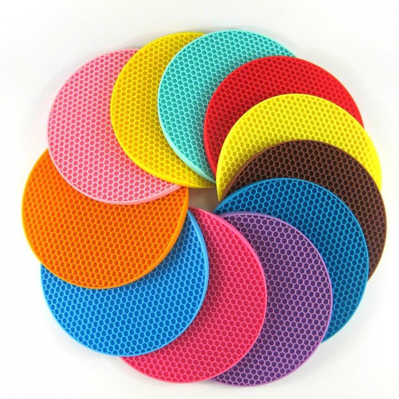 Silicone Pot Pad Heat Resistant Non-Slip Circle Mats Insulation Placemats