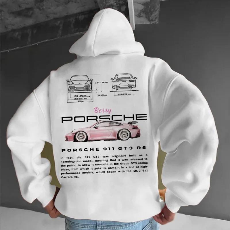 2025 Frühling Herren Herzklopfen Auto-Print Hoodie - Beliebtes Kapuzensweatshirt