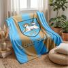 Preston North End Custom Name Text Flannel Blanket Soccer Logo Personalized Fleece Throw Blanket Special Gift For Sofa Bedroom Home