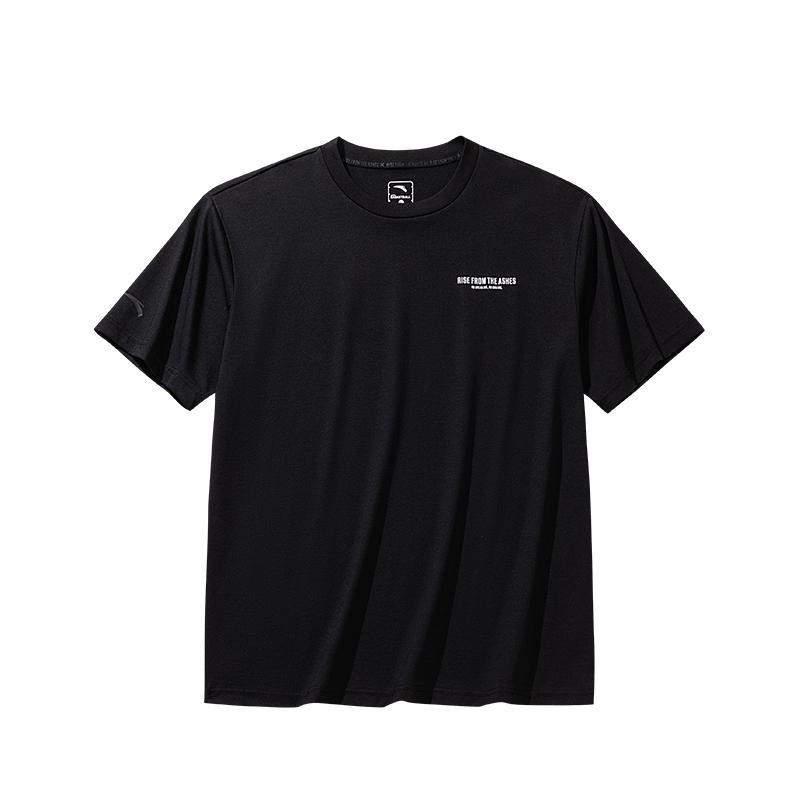 

Anta Simple Soft Versatile Short Sleeve Knitted Shirt With Back Letters Men tops 152621140-3 S