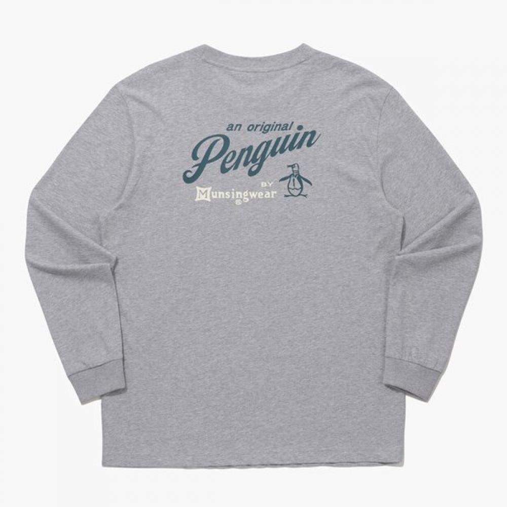 MunSingwear Men S eSSenTial Long Sleeve T ShirT Melange Gray mq121pTl35