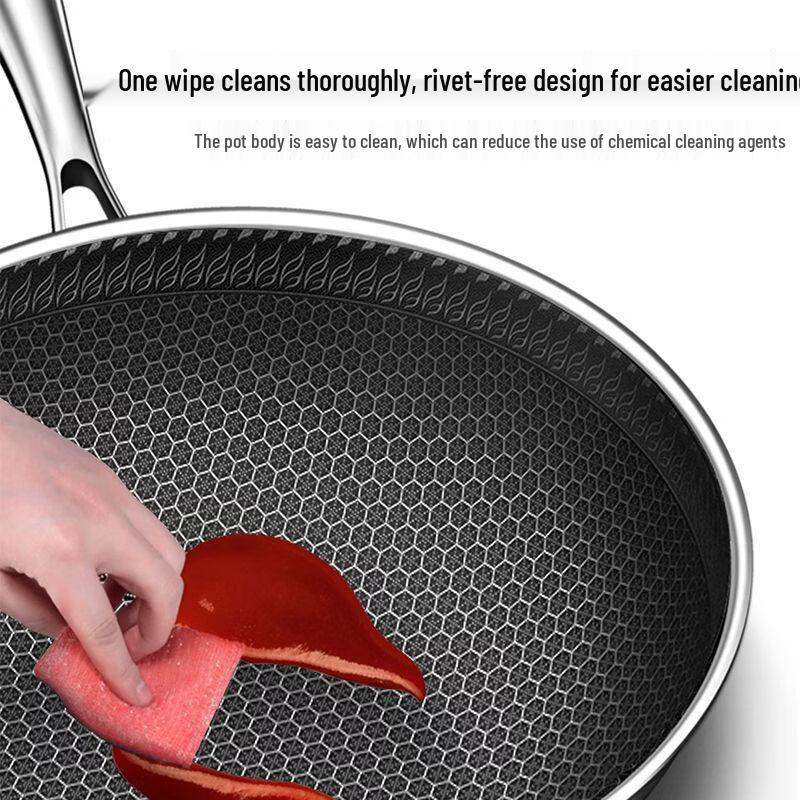 ZISIZ 36cm 316L Stainless Steel Wok with Lid