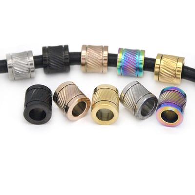 5PCS Metal Spacer Beads Gold Plated Stainless Steel Loose Beads Tube Big Hole for DIY Bracelet  Jewelry Making Accessoies