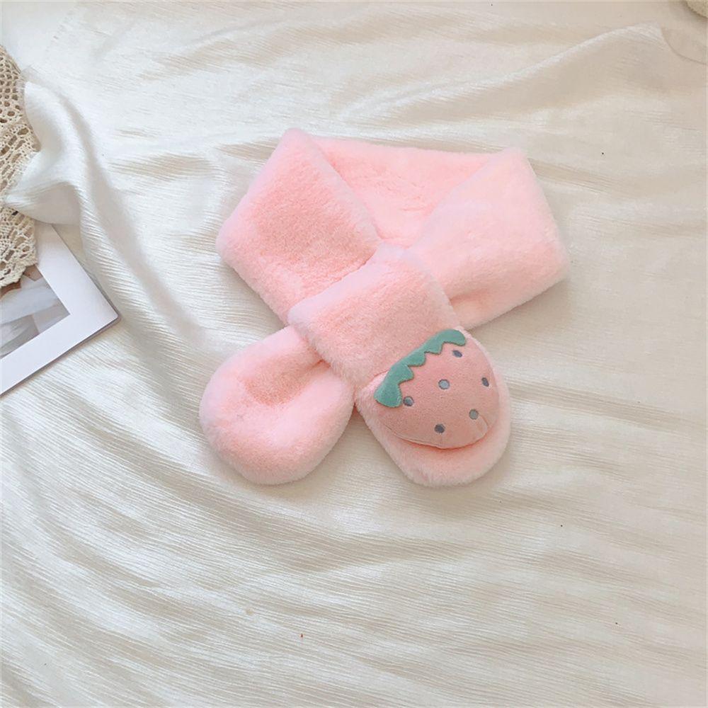 

Outdoor Cute Fruit Rabbit Gift With Neck Keep Warm Winter Scarf Children Soft Scarves Plush розовый
