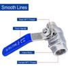NPT Thread 304 Stainless Steel Ball Valve 1/2" Silver Gas Valve 1000 WOG Female X Male Shut-Off Switch Gas