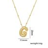 18K Gold-Plated Copper Necklace with Micro-Inlaid Zirconia & 26 Letter Pendant - Classic and Versatile European-American Jewelry