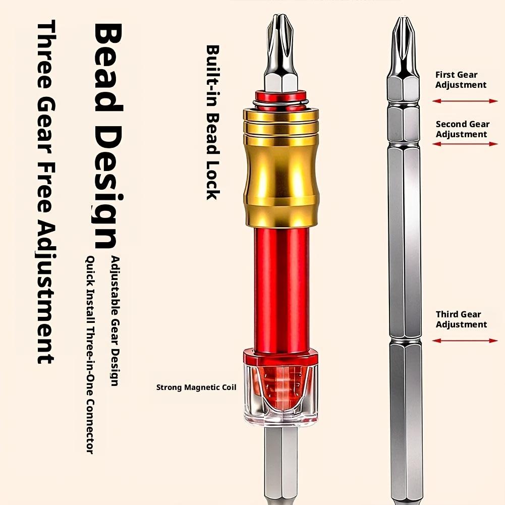 Magnetic Screwdriver Bit Holder with Depth Adjustment and Hexagonal Shank, Quick-Change Drill Adapter for Woodworking, Carpenter