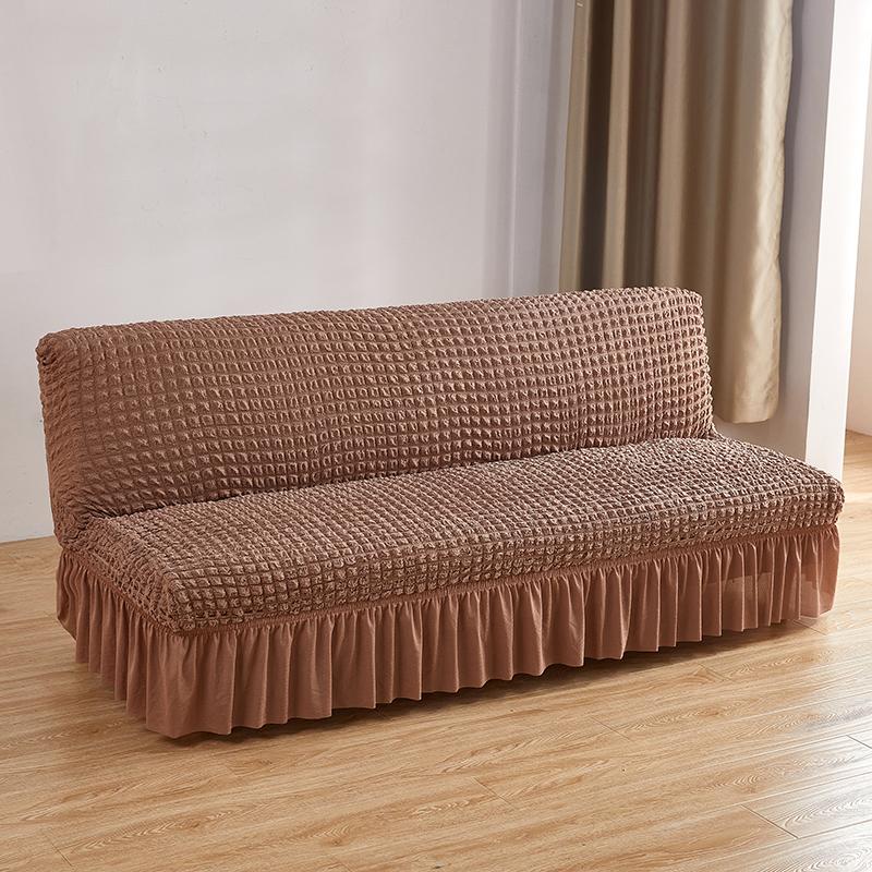 Seersucker Sofa Bed Cover Jacquard Solid Color Spandex Living Room Stretch All -Inclusive Sofa Cushion Cover Without Armrests