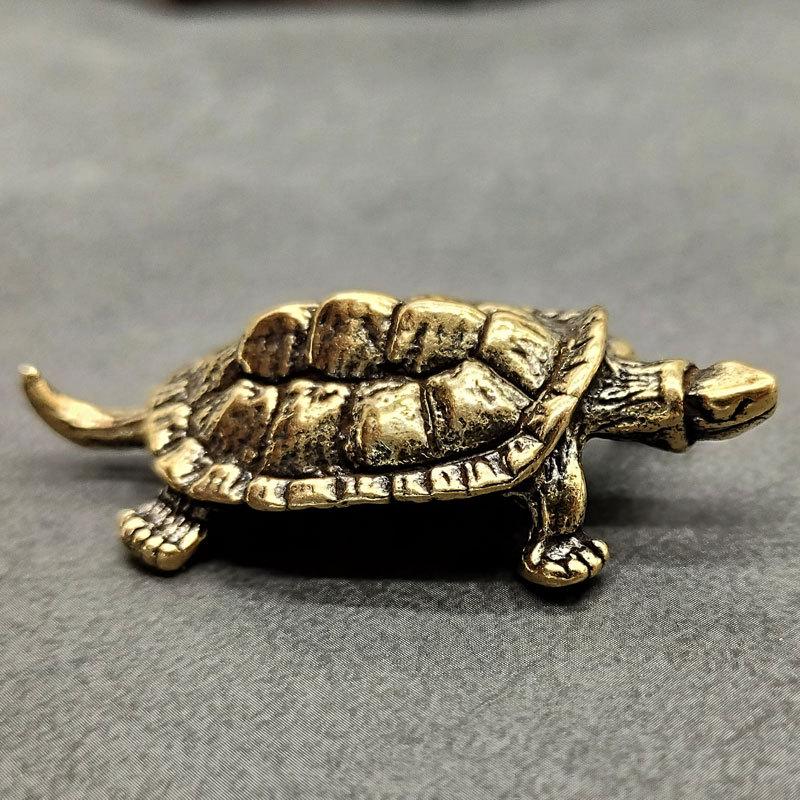 Vintage Handmade Polished Brass Turtledecorations Statues Metal Animal Sculptures Home and Office Decorations Tea and Pet Crafts