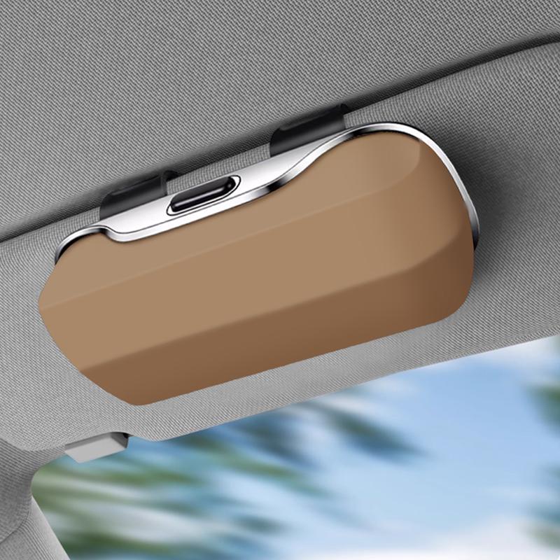 Universal Clip-On Car Sunglasses Holder — Sun Visor Eyeglass Case, Soft-Lined, Anti-Scratch, Durable ABS, Fits All Vehicles