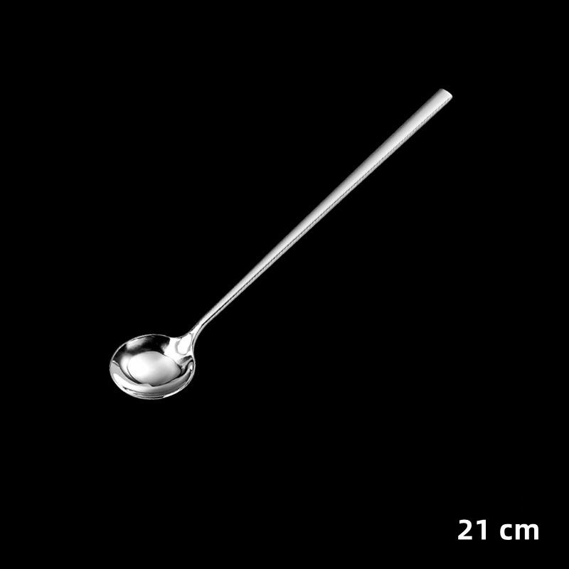 304 Stainless Steel Tea Spoon Long Handle Cocktail Coffee Ice Cream Stirring Scoop Dessert Fork Kitchen Tableware Bar Tools
