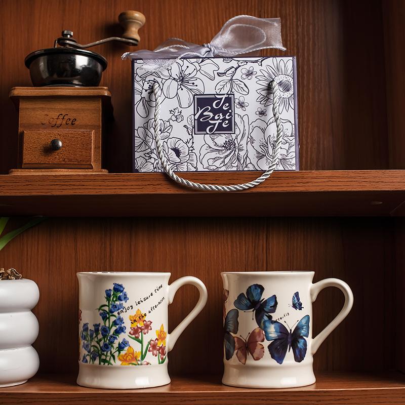 

Керамічна чашка для води Midnight Blue Mug High Beauty Tulip Coffee Cup Retro Luxury Couple Cup Gifts 300ml кислота зелений колір