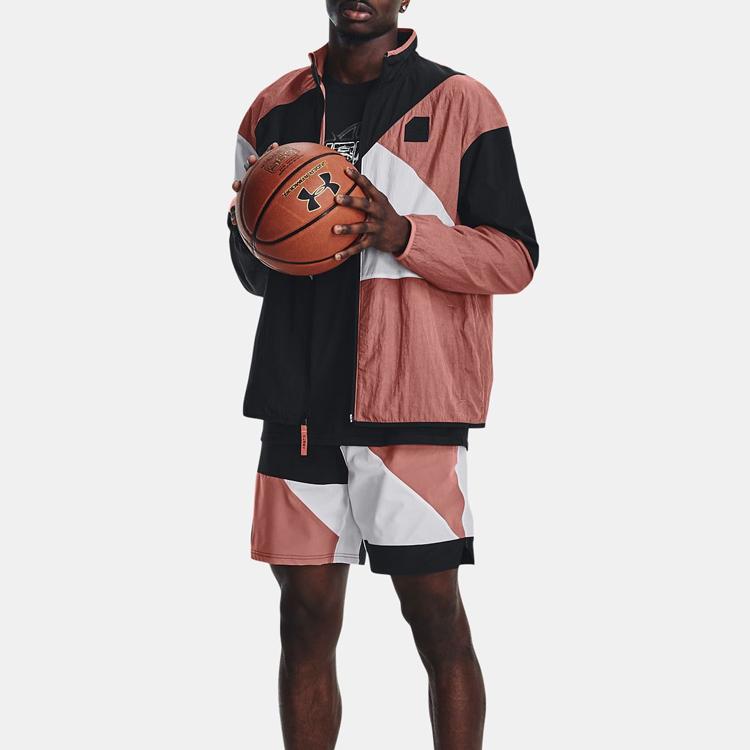 Under Armour Spliced Zip-Up Stand Collar Long Sleeve Jacket Men Jacket Polymer-Red 1377304-604