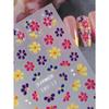 1pcs Colorful Flower 5D Embossed Nail Stickers French Floral Nail Art Design Summer Decals DIY Adhesive Slider Summer Manicure Decor Nail Supplies