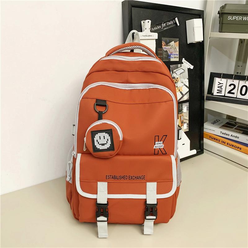 

Lightweight burden reduction college student backpack tooling campus schoolbag women large capacity junior high school leisure backpack women