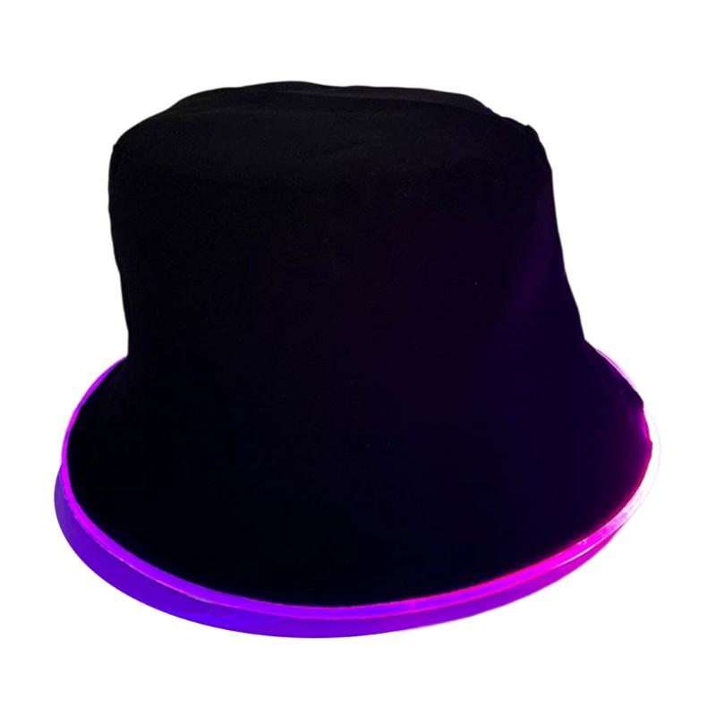 LED Foldable Fisherman Hat Light Up Breathable Unisex Headwear For Hiking Vacations Daily Use