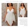 Plus Size See-Through Mesh Camisole V-Neck Dress - Sexy Short Skirt for Date Night