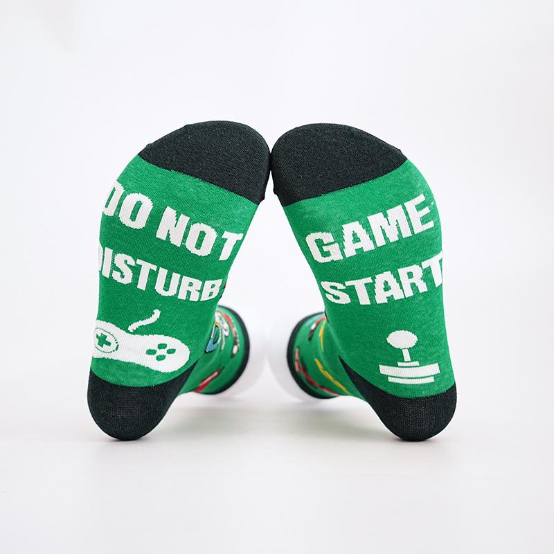 Original Mid-Calf Cotton Letter Socks: Non-Slip, Customizable Floor Socks.