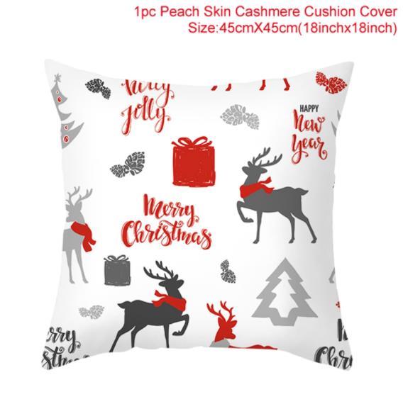 45cm Christmas Cushion Cover Navidad Merry Christmas Decorations For Home Xmas Noel Cristmas Ornaments New Year Gifts