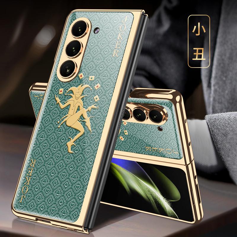 Luksusowe Platerowane Etui Pełne Pokrycie dla Samsunga Galaxy Z Fold 7 6 5 Fold5 Malowane Szkło Hartowane Odporne na Wstrząsy Ochronne Etui na Telefon