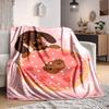 1pc Donut Dog Lightweight Flannel Blanket, Comfortable and Warm Blanket, for Office and Camping Sofa Bed, Livingroom152