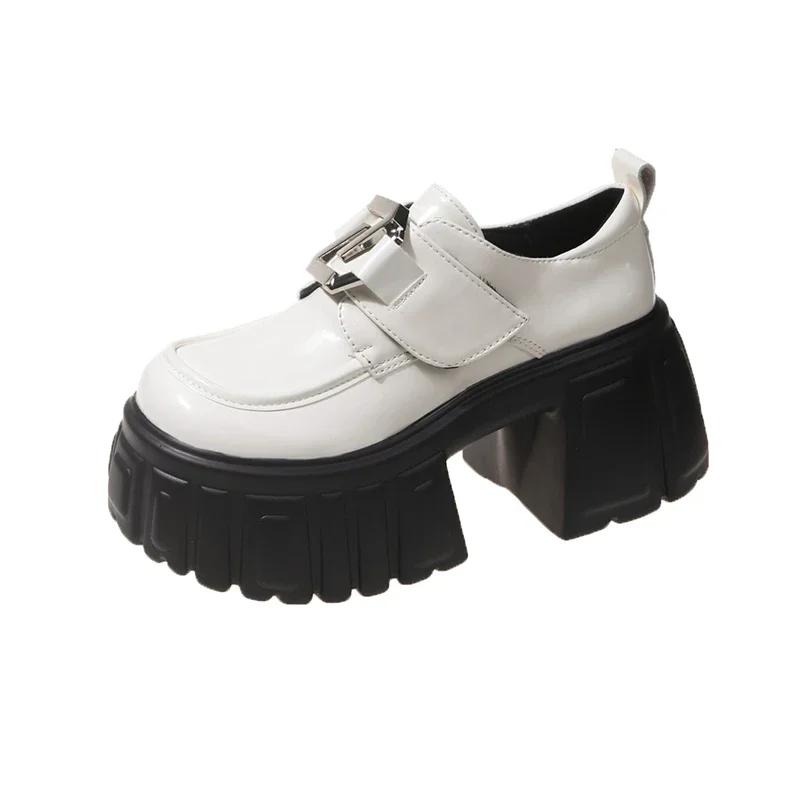 Fashion 8.5CM High Heels Loafers Shoes Women Platform Luxury Shoes Autumn 2024 Chunky Dress Lolita Pumps Mujer Designer Zapatos Casual