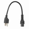 5‑15P Male to IEC320 C5 Female Power Cord 18 AWG 0.3m AC Power Short Cord for Computers