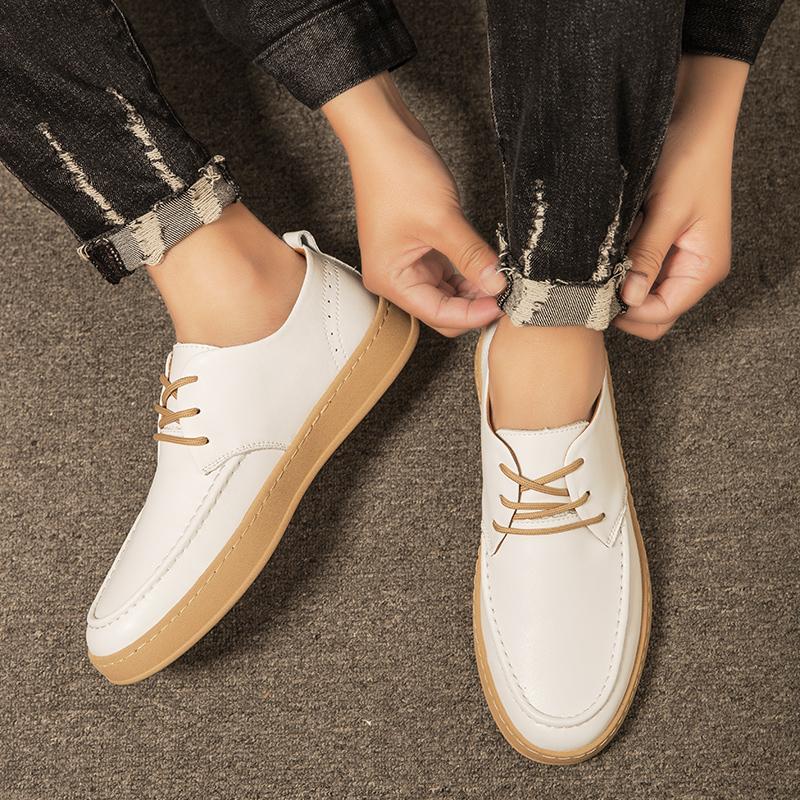 Fashion Leisure business men's new lace up leather shoes  Fashion Design outdoor party Comfortable Breathable and  mesh design shoes