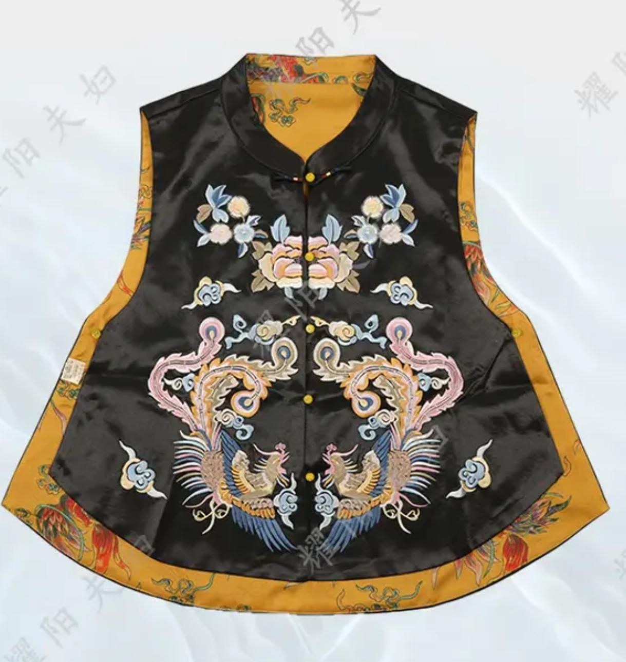 2026 Early Spring Chinese Retro Jacquard Vest - Artistic National Style Waistcoat XL