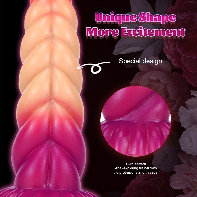 Gradient Color Twist Shape Female Anal Plug Anal Dilator Female Imitation Phallus Adult Sex Toys