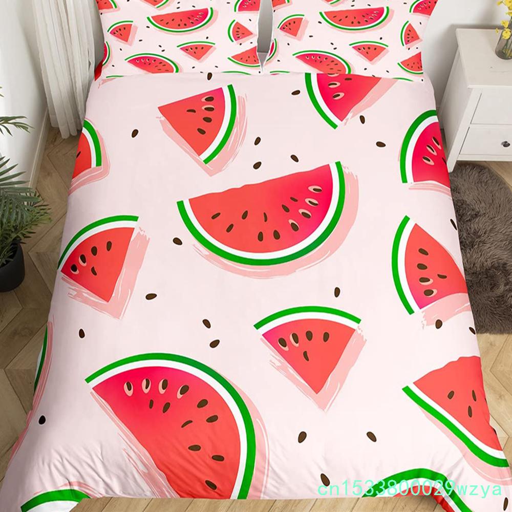 Red Pitaya Bettbezug King Queen Drachenfrucht Malerei Bettwäsche Set Tropische Früchte Bettbezug Moderne Kunst Weicher Bettbezug