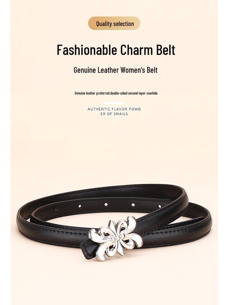 Vintage Women's Cowhide Leather Belt - Versatile Business and Casual Accessory