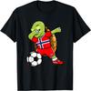 Dabbing Turtle Norway Soccer Fans Jersey Norwegian Football T-Shirt