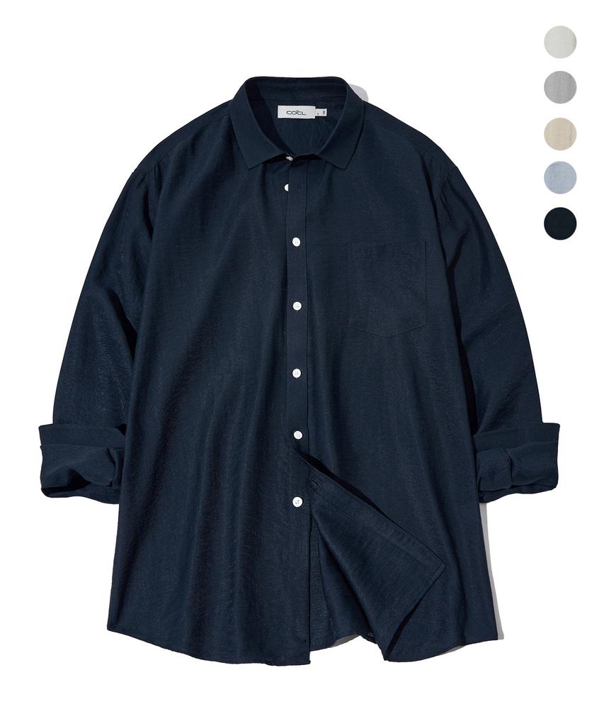 COSTUME O’CLOCK Linen Relaxed Fit Long Sleeve Shirt 5 Color Coossh193