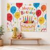 Stendardo Banner di Buon Compleanno Grande Poster in Tessuto da Appendere Segno per Decorazione Sfondo Parete