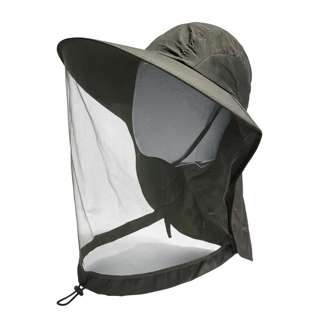 Outdoor Mosquito-Protection Hat Wide Brim Sunscreen Fishing Hat with Mesh Veil Foldable Design for Men Women
