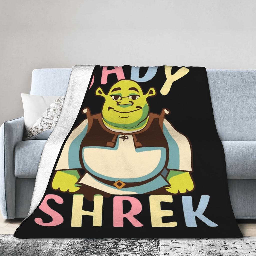Art Shreks Cartoon Blankets Coral Fleece Plush Printed Multifunction Super Warm Throw Blankets for Bedding Office Bedding Throws