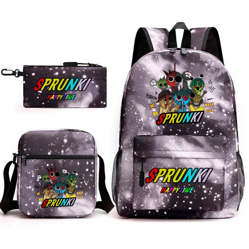 Boys Backpack Rhythm Box Treasure Children's School Bag Anime Satchel Pencil Bag Oxford Cloth Elementary School Student D