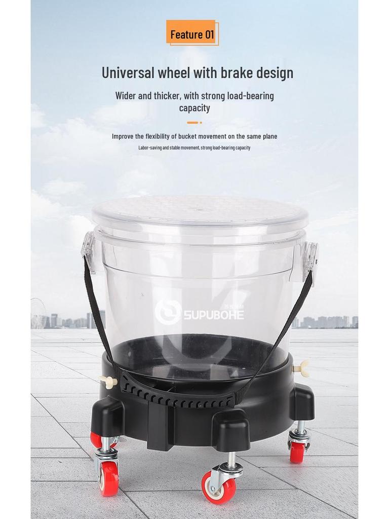Car Wash Bucket Base with Integrated Pulley - Non-slip, Multi-use