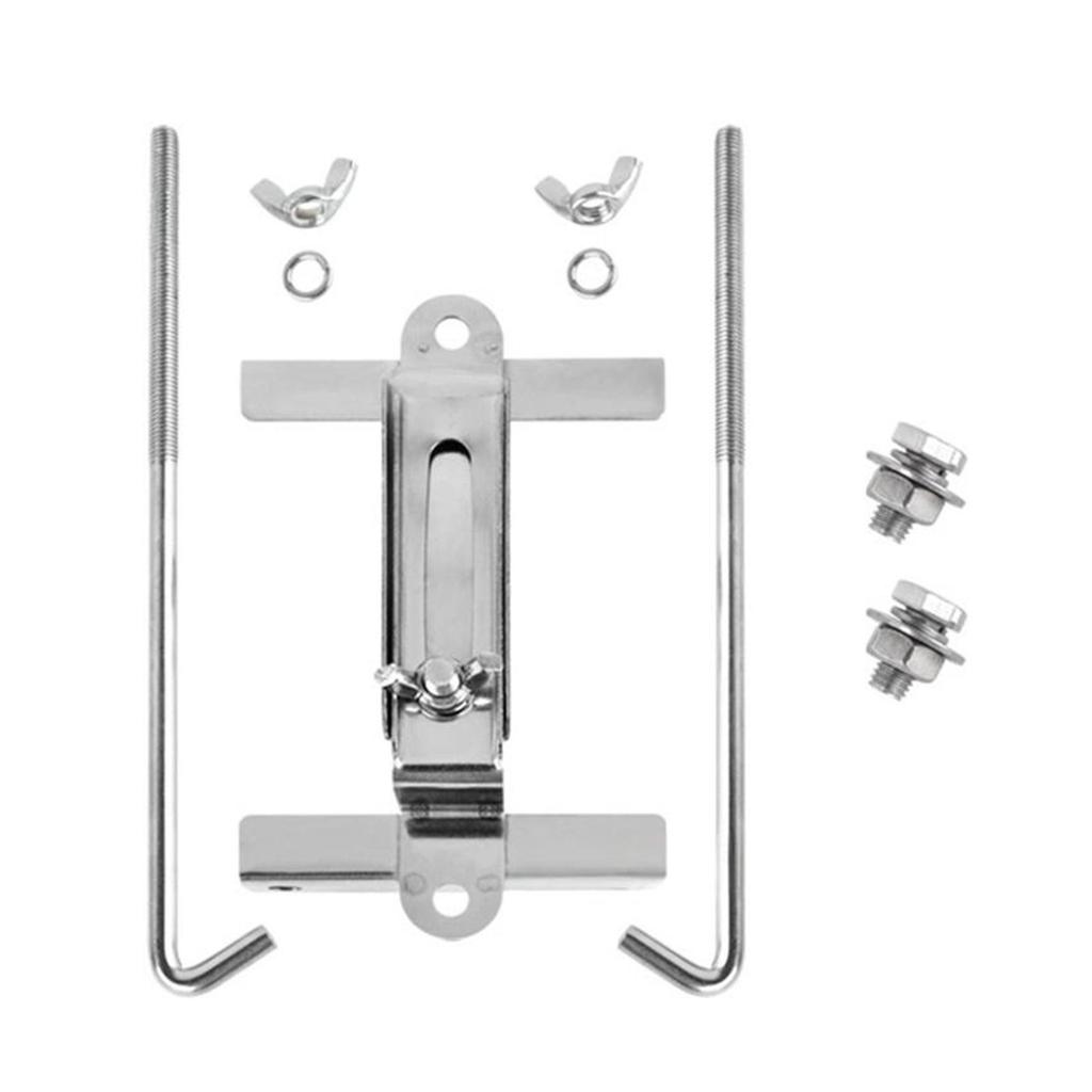 Car Battery Fixing Bracket Holder with J Bolt Adjustable Battery Mount Hold Down Kit Anti Shake Heavy Duty Stainless Steel Bolt