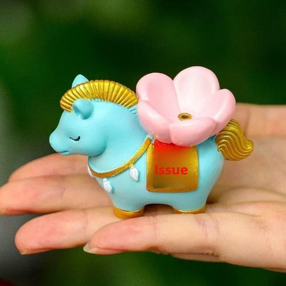 Creative Zodiac Pony Incense Burner Pony Shape Horse Year Indoor Incense Burner Resin New Year Ornamental Incense Stick Holder