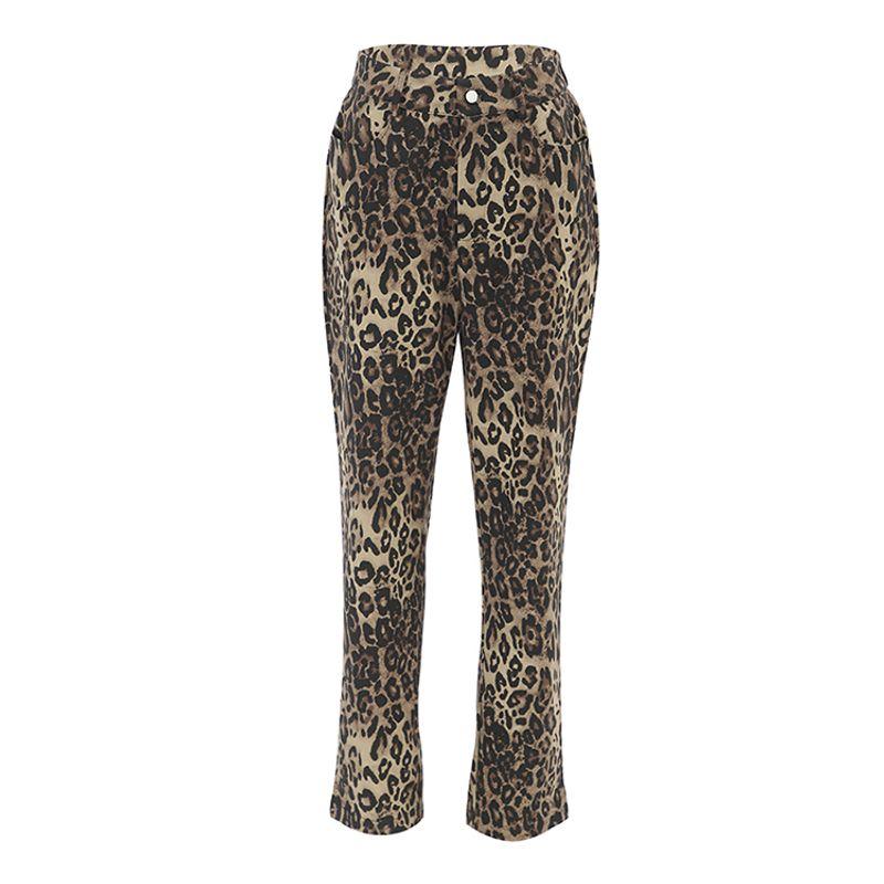 

Fashion 2025 Spring Leopard Print Pencil Pants Fashion Women s Trousers Casual Pants Easiest for Match Brown L