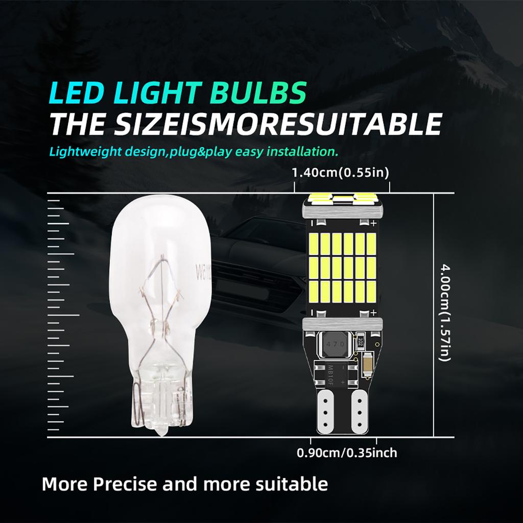 10PCS T15 W16W LED Bulbs 902 904 906 912 921 Car Reverse Lights Canbus Flash Warning Light 12V Backup Light 45SMD 4014 Chip