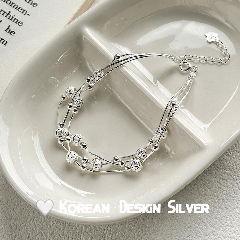 925 Sterling Silver Rotating Bead Bracelet - Elegant & Fashionable Gift for Women