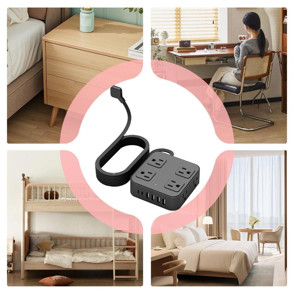 6 USB Ports 8 AC Outlets USB Ports Plug Strip Extender with Cable USB Charging Strip Phone