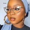 Fashion Women Metal Anti Blue Rays Glasses Cat Eye Computer Goggles Big Frame Eyeglasses Vision Care Blue Light Blocking Eyewear