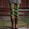 Women's Casual Fashion Outdoor Christmas Printed Slim Elastic Yoga Pants Cropped Pants